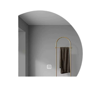Miroir Mural Décoratif au Design Moderne pour Maison, Hôtel, Salon - Grand Miroir Intelligent Demi-Lune avec Lumière LED