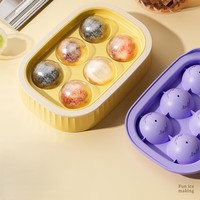 Moule à glaçons sphériques réutilisable en silicone, grand format, facile à démouler, pour whisky, outil de bar, bac à glaçons