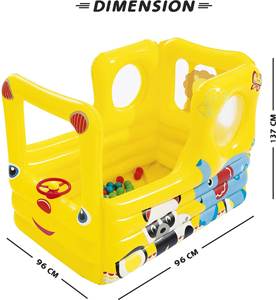 Lil Learner Play Toys - <span class=keywords><strong>Piscina</strong></span> <span class=keywords><strong>de</strong></span> Pelotas Inflable <span class=keywords><strong>de</strong></span> PVC con Forma <span class=keywords><strong>de</strong></span> Autobús Escolar para Niños, para Jardín e Interiores - Product Image 5