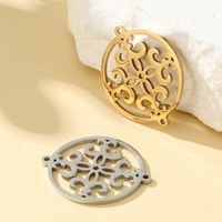 Yiwu Aceon acier inoxydable décoratif géométrique fleur modèle bijoux à bricoler soi-même faisant connecteur Mandala rond dentelle charme