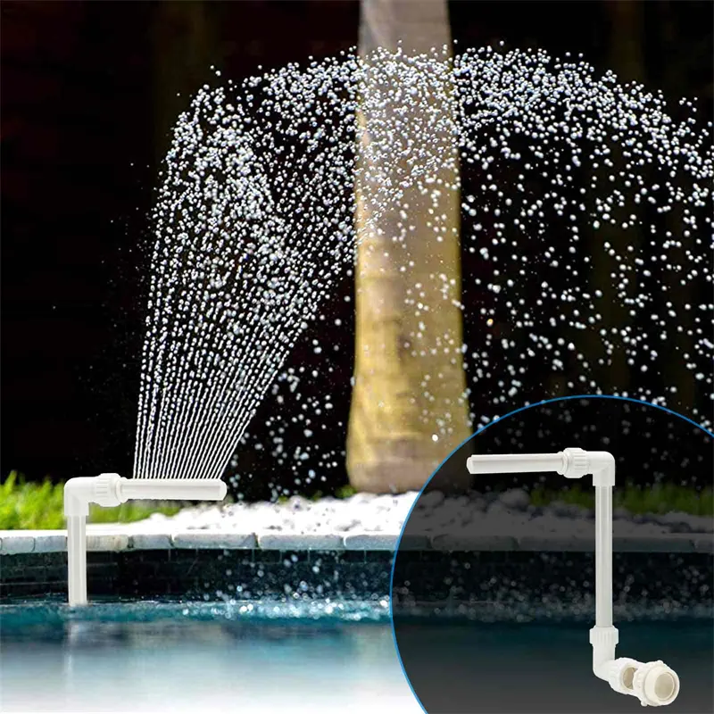 Kolam Renang Air Terjun Fountain Kit PVC Fitur Aksesori Kolam Semprot Air untuk 1.5 ''Pemasangan Kembali Berulir