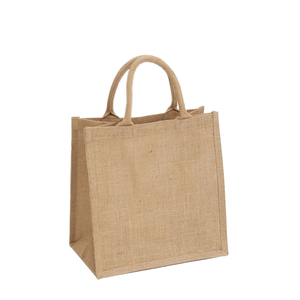 Sac fourre-tout en toile de jute personnalisé avec logo imprimé, bandoulière et fermeture, idéal pour les courses - Product Image 2