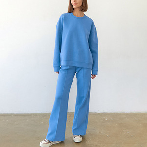 Autunno inverno nuovo <span class=keywords><strong>abbigliamento</strong></span> <span class=keywords><strong>donna</strong></span> lavorato a maglia maglione in peluche Set due pezzi lavorato a maglia - Product Image 3