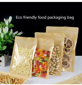 Sacs d'emballage pour livraison refermables, sac en papier kraft brun pour aliments, 9x14cm, pack promotionnel - Product Image 4