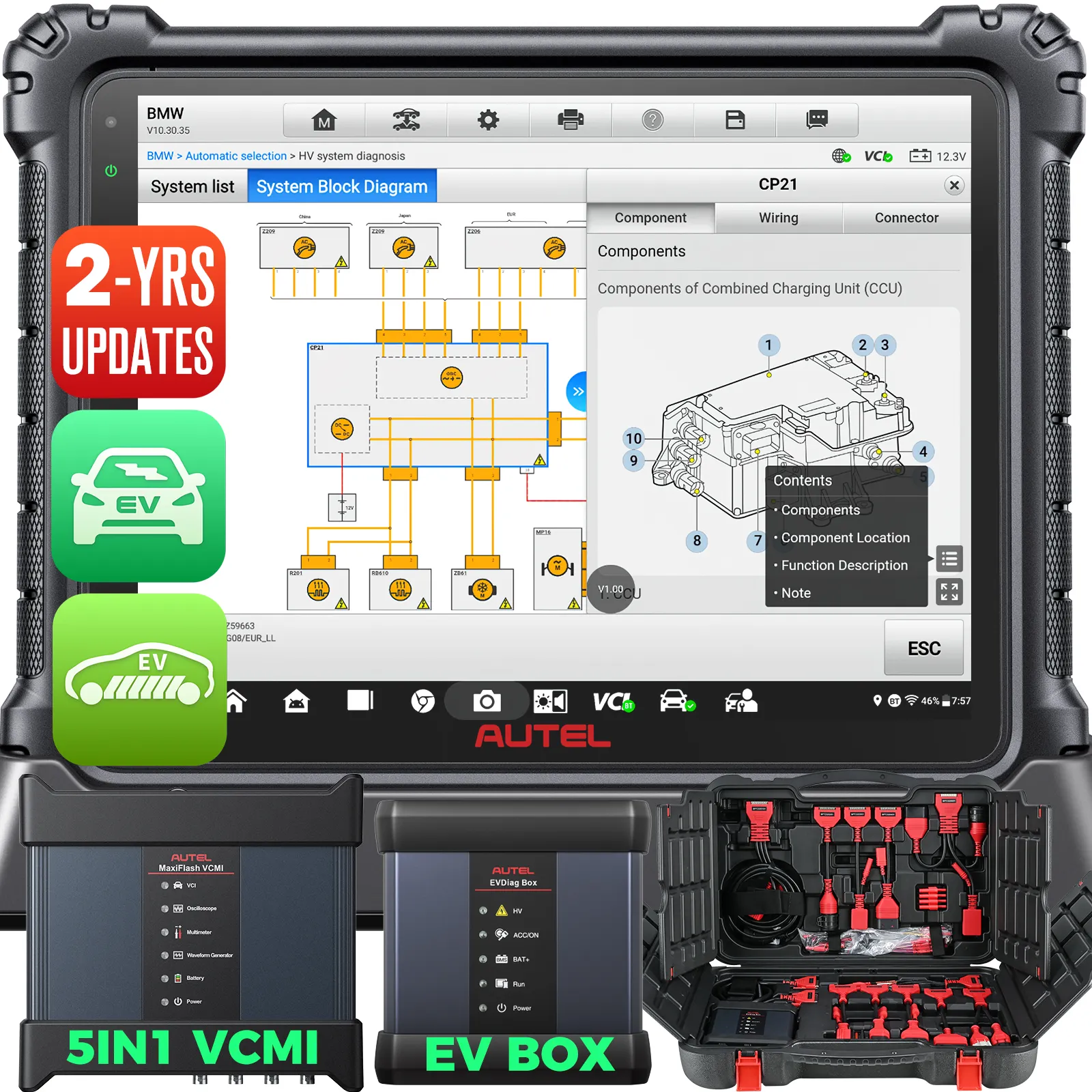 Autel Maxisys Ultra Ev Obd Online Ecu Programming Electric High Voltage System Diagnose Battery Pack Test Car Diagnostic Scanner