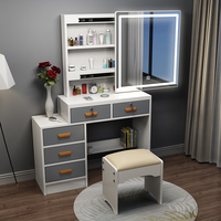 Table de maquillage et de coiffage simple et moderne avec tabouret et miroir, convertible pour hôtel et appartement