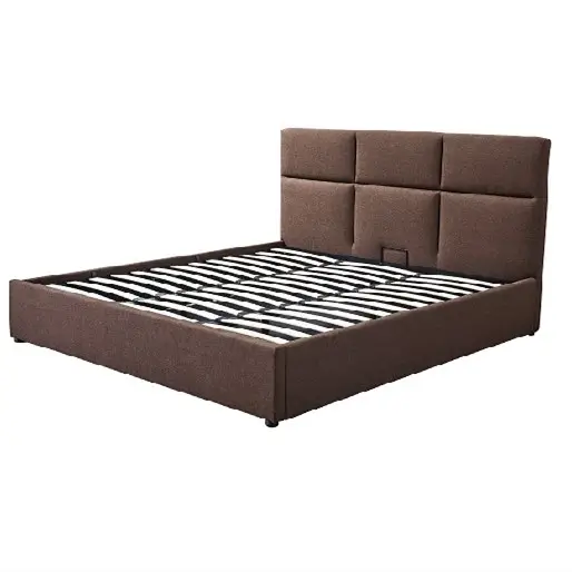 बेडरूम फर्नीचर के लिए रानी आकार धातु बिस्तर लकड़ी डबल बिस्तर कुर्सियां फ्रेम पूर्ण आकार