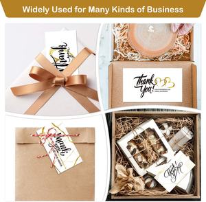 Kartu ucapan kustom Foil emas mewah 'terima kasih u' untuk bisnis kecil layar cetak Logo dan kemasan promosi - Product Image 5