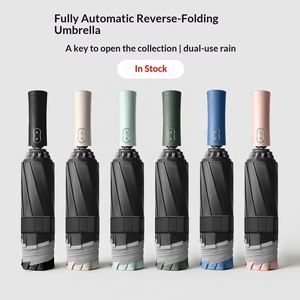 ร่มพับสามตอนแบบอัตโนมัติเต็มรูปแบบ OEM โครงสร้าง 10 ซี่ ผ้าไนลอน 190T ด้ามจับอลูมิเนียมอัลลอย สีพื้น ดีไซน์ทันสมัย สีดำ - Product Image 4