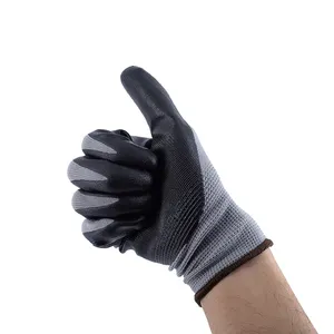 Hot Selling Oil Resistance Grey Black Wear Resistant Nitrile Gloves Nitrile Gloves For Summer Gardening Work