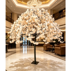 Árbol de Cerezo Artificial <span class=keywords><strong>con</strong></span> Luces LED, Decoración Alta para Exteriores, Centro de Mesa Rojo, Maceta Blanca - Product Image 6
