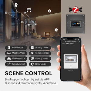 Uemon M9 Pro nhà thông minh ZigBee tuya Dimmer chuyển đổi 8 gang mờ cảnh chuyển đổi thời gian Lịch hiển thị thời tiết điện điện - Product Image 4
