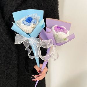 Piccoli fiori per riunioni fatti a mano Bouquet rosa fata magica bacchetta regalo di compleanno per adulti regalo di san valentino per ragazze - Product Image 4