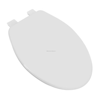 Siège de toilette en PP pur antibactérien 17'' 19'' Standard US Allongé Haute Brillance Anti-Jaunissement Conception Personnalisée Prise en Charge pour Salle de Bain