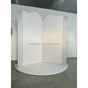 BJ250025-25 luckygoods New Arrival <span class=keywords><strong>2025</strong></span> chương thiết kế đám cưới tổ chức sự kiện sân khấu nền tùy chỉnh Trắng PVC cuốn sách bối cảnh - Product Image 1
