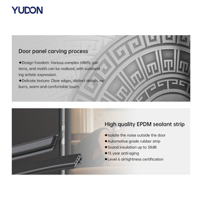 Porte d'entrée résidentielle YUDON DOOR Série <span class=keywords><strong>Carmen</strong></span>, style moderne, en alliage de zinc, avec serrures antivol et design polyvalent - Product Image 5