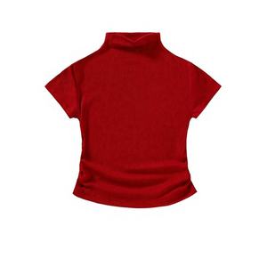 <span class=keywords><strong>T</strong></span>-shirts <span class=keywords><strong>sexy</strong></span> pour femmes à col montant, coupe ajustée, respirants, couleur unie, personnalisables – Nouveauté é<span class=keywords><strong>t</strong></span>é, vente chaude - Product Image 3