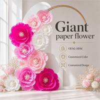 Grande fleur en papier faite à la main personnalisable avec plusieurs couleurs pour la vitrine de magasin et la décoration de fête, fleur en papier artificielle géante