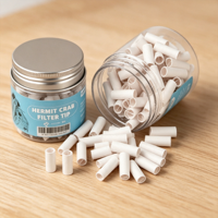 Hermit Crab Filtre en plastique, Rouleau de papier filtre blanc, Embout de cigarette jetable pour accessoire, Rond Classique