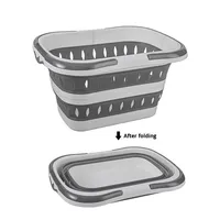 Panier à linge pliable en plastique PP de style nordique pour le rangement des vêtements et des légumes, à fixer au mur, grande taille, pour la salle de bain