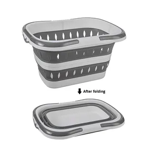 Foldable PP Plastic Nordic Style Laundry <strong>Basket</strong> <strong>for</strong> Household Clothes Vegetable <strong>Storage</strong> <strong>Wall</strong>-mounted Large Size Bathroom Use - Product Image 6