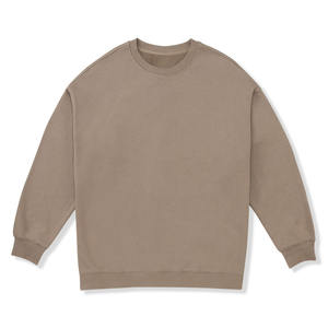 Mode vierge éponge française 380g poids lourd pas à capuche surdimensionné goutte épaule col rond unisexe sweat - Product Image 1