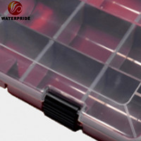Boîte à pêche imperméable rigide en PE rouge WATERPRIDE pour le stockage d'appâts, de leurres, d'hameçons, d'accessoires de pêche à la carpe et à la mouche