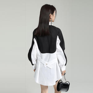 Chemise mi-longue à boutons pour femme, vêtement <span class=keywords><strong>blanc</strong></span> surdimensionné - Product Image 4