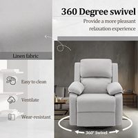 Meilleure vente 360 fauteuil inclinable confortable en tissu rembourré à bascule pivotant pour les grands