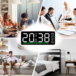<span class=keywords><strong>Reloj</strong></span> Despertador Digital Minimalista OEM con Luz Decorativa Negra, Calendario, para Mesa de Noche, Estudio, Dormitorio Pequeño, con Pantalla LED Inteligente - Product Image 6