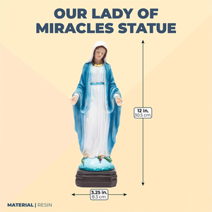 Estatua <span class=keywords><strong>de</strong></span> 12 pulgadas <span class=keywords><strong>de</strong></span> color, estatua <span class=keywords><strong>de</strong></span> Nuestra Señora <span class=keywords><strong>DE</strong></span> LOS Milagros, estatua religiosa <span class=keywords><strong>de</strong></span> resina <span class=keywords><strong>de</strong></span> bendición <span class=keywords><strong>de</strong></span> la Virgen María, regalo religioso católico - Product Image 6