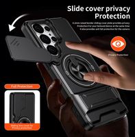 Étui de protection magnétique avec support pour appareil photo coulissant pour Samsung S26 Ultra, compatible avec Samsung S26 S25 S24 Plus