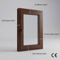 Fenêtres en PVC à double vitrage de conception chinoise, fenêtres à battants en PVC, fenêtres insonorisées pour villa