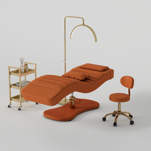 Lit de beauté DM Luxury Gold à base rectangulaire, moderne, réglable en hauteur, pour salon de beauté, spa, sourcils et cils. - Product Image 4