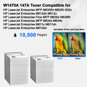 IBEST Compatible HP W1470A 147A Cartouche de Toner Compatible pour HP LaserJet Enterprise MFP M635fht M635h 635z <span class=keywords><strong>M612dn</strong></span> M612x M636z - Product Image 2