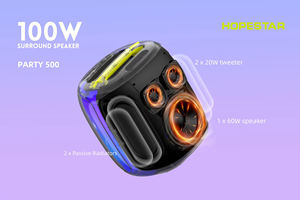 Enceinte portable HOPESTAR PARTY500, enceinte de fête 100W, <span class=keywords><strong>karaoké</strong></span> extérieur, étanche IPX6, LED RGB, stéréo TWS avec deux microphones - Product Image 2