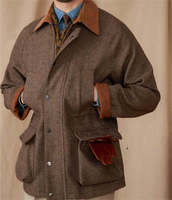 Blouson Bomber Homme ODM Décontracté Style Britannique Vintage Coupe Slim Polyvalent en Velours Côtelé pour Automne Hiver Design Chaud Trois Saisons