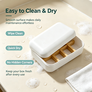 Vente en gros de porte-<span class=keywords><strong>savon</strong></span> en bambou écologique personnalisé avec logo, avec plateau de drainage et couvercle, pour la salle de bain, la <span class=keywords><strong>douche</strong></span>, le camping - Product Image 3
