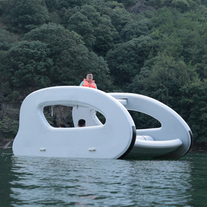 Favorite Factory Price Water Leisure Family Friends Party Inflatable Solar <strong>Catamaran</strong> <strong>Foldable</strong> Houseboat Hot Sale With Motor - Product Image 5