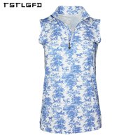 T-shirt décontracté d'été pour femme 100 % coton, col montant demi-zippé, manches courtes, séchage rapide, écologique, anti-UV, avec éclairage EL