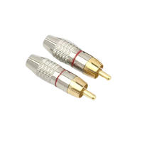 Conector RCA Macho Chapado en Oro, Enchufe de Soldadura de Audio y Video RCA, Enchufe Coaxial, Enchufe Lotus