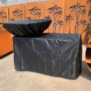 AHL Weathering Steel Adjustable Height Home Barbecue Oven with Rust Finish <strong>and</strong> Flame Safety - Product Image 2