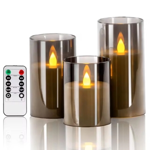Bougies électroniques sans flamme avec télécommande et minuterie, lampe scintillante en verre acrylique, alimentée par piles, pour mariage, fête, Noël - Product Image 1