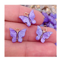 14mm alliage acrylique papillon pendentif à breloques pour la fabrication de bijoux bricolage Bracelet fait main collier boucle d'oreille