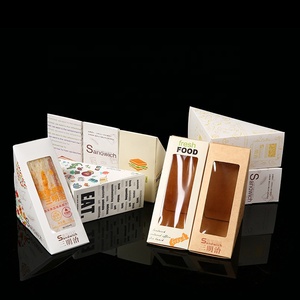 Emballages en papier kraft pour sandwichs, boîtes d'emballage pour la restauration rapide, contenants alimentaires jetables <span class=keywords><strong>à</strong></span> emporter avec fenêtre en PET - Product Image 2