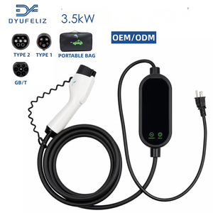 Chargeur EV portable 3,5 kW 16A Type 2 IEC 62196-2 Station de recharge EVSE de niveau 2 Courant réglable Chargeur de <span class=keywords><strong>voiture</strong></span> électrique avec écran LCD - Product Image 1