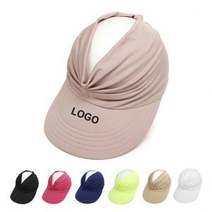 Custom Logo Print Sun Protective Ponytail <b>Straw</b> Hat Face Transparent <b>Visor</b> Hat Handmade Natural Foldable Sun Hats for Women - Product Image 2