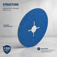 Disque de ponçage en fibre céramique de zircone REX Satorex 115 mm x 22,2 mm certifié ISO TUV pour le ponçage, le meulage et l'ébavurage de métaux lourds