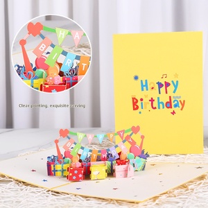 การ์ดป๊อปอัพสีชมพู3D 3D ป๊อปอัพสุขสันต์วันเกิดการ์ดอวยพรวันเกิดสำหรับวันครบรอบแต่งงานวันเกิด - Product Image 4