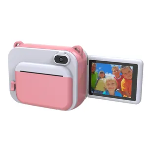 可逆式屏幕儿童即时热敏打印相机儿童蓝色粉红色设计照片打印数码相机